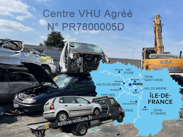 Enlèvement épave voiture gratuit sans carte grise Paris et Île-de-France