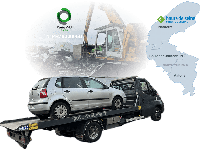 Epaviste Hauts-de-Seine 92 : Enlèvement épave gratuit
