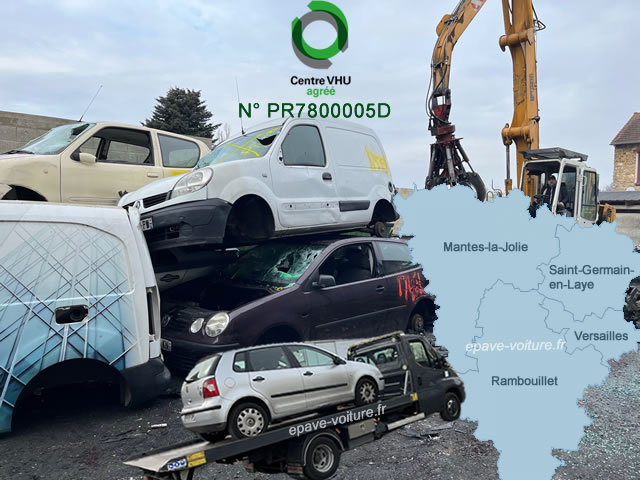 Enlèvement d'épave gratuit Mareil-Marly : Epaviste agréé VHU Yvelines 78